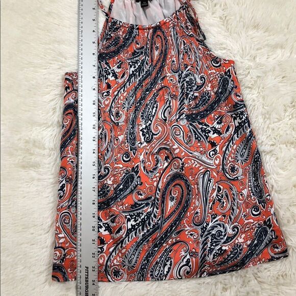 Ann Taylor Orange Paisley Tank Top Size XS - Picture 3 of 7